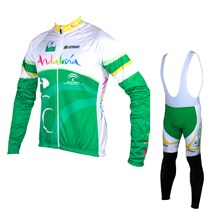 2015 Andalucia Cycling Jersey Long Sleeve and Cycling bib Pants Cycling Kits Strap XXS