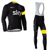 2015 Sky Cycling Jersey Long Sleeve and Cycling bib Pants Cycling Kits Strap XXS