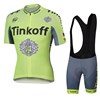 2016 Tinkoff saxo bank Fluo Light Green Cycling Jersey Maillot Ciclismo Short Sleeve and Cycling bib Shorts Cycling Kits Strap cycle jerseys Ciclismo bicicletas XXS