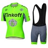 2016 Tinkoff saxo bank Fluo Green Cycling Jersey Maillot Ciclismo Short Sleeve and Cycling bib Shorts Cycling Kits Strap cycle jerseys Ciclismo bicicletas XXS
