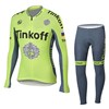 2016 Tinkoff Saxo Bank Fluo Light Green Cycling Jersey Long Sleeve and Cycling Pants Cycling Kits XXS
