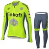 2016 Tinkoff Saxo Bank Fluo Yellow Cycling Jersey Long Sleeve and Cycling Pants Cycling Kits XXS