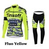 2015 Tinkoff Saxo Bank Fluo Yellow Cycling Jersey Long Sleeve and Cycling Pants Cycling Kits