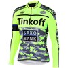 2015 Tinkoff Saxo Bank Fluo Light Green Cycling Jersey Long Sleeve Only Cycling Clothing cycle jerseys Ropa Ciclismo bicicletas maillot ciclismo