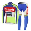 2015 Tinkoff Saxo Bank Fluo Light Green Cycling Jersey Long Sleeve and Cycling Pants Cycling Kits