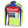 2015 Tinkoff Saxo Bnak Fluo Light Green Cycling Jersey Long Sleeve Only Cycling Clothing cycle jerseys Ropa Ciclismo bicicletas maillot ciclismo XXS