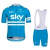 2016 SKY Blue Cycling Jersey Maillot Ciclismo Short Sleeve and Cycling bib Shorts Cycling Kits Strap cycle jerseys Ciclismo bicicletas XXS