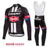 2016 Giant Alpecin Long Cycling Jersey Long Sleeve and Cycling bib Pants Cycling Kits Strap XXS