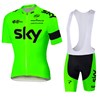 2016 SKY Fluo Green Cycling Jersey Maillot Ciclismo Short Sleeve and Cycling bib Shorts Cycling Kits Strap cycle jerseys Ciclismo bicicletas XXS