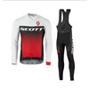 2017 scott Cycling Jersey Long Sleeve and Cycling bib Pants Cycling Kits Strap XXS