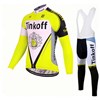 2017 Tinkoff yellow Cycling Jersey Long Sleeve and Cycling bib Pants Cycling Kits Strap XXS