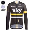 2016 sky Thermal Fleece Cycling Jersey Ropa Ciclismo Winter Long Sleeve Only Cycling Clothing cycle jerseys Ropa Ciclismo bicicletas maillot ciclismo XXS