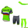 2016 Tinkoff Saxo Bank Fluo Green Cycling Jersey Maillot Ciclismo Short Sleeve and Cycling bib Shorts and Leg Sleeve and Arm Sleeve XXS