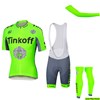 2016 Tinkoff Saxo Bank Fluo Green Cycling Jersey Maillot Ciclismo Short Sleeve and Cycling Bib Shorts and Leg Sleeve and Arm Sleeve XXS