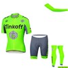 2016 Tinkoff Saxo Bank Fluo Green Cycling Jersey Maillot Ciclismo Short Sleeve and Cycling Shorts and Leg Sleeve and Arm Sleeve XXS