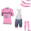 2016 Tinkoff Saxo Bank Pink Cycling Jersey Maillot Ciclismo Short Sleeve and Cycling Bib Shorts and Leg Sleeve and Arm Sleeve XXS