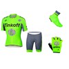2016 Tinkoff Saxo Bank Fluo Green Cycling Jersey Maillot Ciclismo Short Sleeve and Cycling Shorts and Shoes Cover and Gloves Short Finger