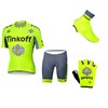 2016 Tinkoff Saxo Bank Fluo Yellow Cycling Jersey Maillot Ciclismo Short Sleeve and Cycling Shorts and Shoes Cover and Gloves Short Finger