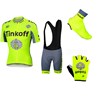 2016 Tinkoff Saxo Bank Fluo Yellow Cycling Jersey Maillot Ciclismo Short Sleeve and Cycling Bib Shorts and Shoes Cover and Gloves Short Finger
