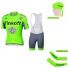 2016 Tinkoff Saxo Bank Fluo Green Cycling Jersey Maillot Ciclismo Short Sleeve and Cycling Bib Shorts and Scarf and Arm Sleeve