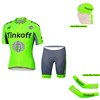 2016 Tinkoff Saxo Bank Fluo Green Cycling Jersey Maillot Ciclismo Short Sleeve and Cycling Shorts and Scarf and Arm Sleeve