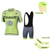 2016 Tinkoff Saxo Bank Fluo Light Cycling Jersey Maillot Ciclismo Short Sleeve and Cycling Bib Shorts and Scarf and Arm Sleeve