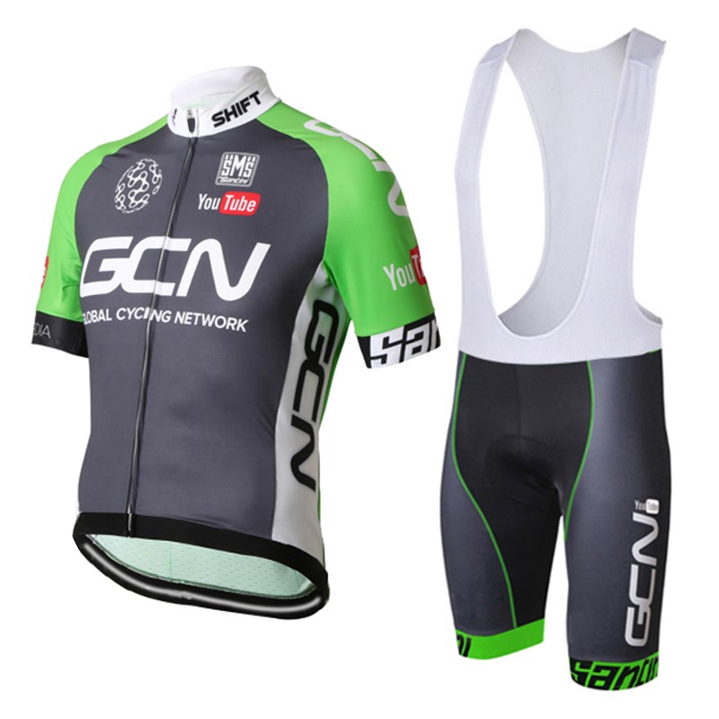 2016 GCN Green Cycling Jersey Maillot Ciclismo Short Sleeve and Cycling