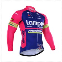 2016 lampre Thermal Fleece Cycling Jersey Ropa Ciclismo Winter Long Sleeve Only Cycling Clothing cycle jerseys Ropa Ciclismo bicicletas maillot ciclismo XXS