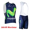 2016 movistar Cycling Maillot Ciclismo Vest Sleeveless and Cycling Bib Shorts Cycling Kits cycle jerseys Ciclismo bicicletas XXS