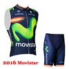 2016 movistar Cycling Vest Maillot Ciclismo Sleeveless and Cycling Shorts Cycling Kits cycle jerseys Ciclismo bicicletas XXS