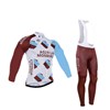 2016 AG2R Cycling Jersey Long Sleeve and Cycling bib Pants Cycling Kits Strap XXS
