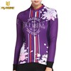 YKYWBIKE PURPLE FLOWERS AC18W  WOMEN Thermal Fleece Cycling Jersey Ropa Ciclismo Winter Long Sleeve Only Cycling Clothing cycle jerseys Ropa Ciclismo bicicletas maillot ciclismo