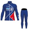 2017 FDJ Blue Cycling Jersey Long Sleeve and Cycling Pants Cycling Kits XXS