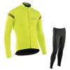 NORTHWAVE Extreme H20 neon yellow Cycling Jersey Long Sleeve and Cycling Pants Cycling Kits XXS