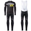 2016 Scott ODLO Team Black Cycling Jersey Long Sleeve and Cycling bib Pants Cycling Kits Strap