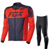 Fox Clothing Livewire Race Mako Cycling Jersey Long Sleeve and Cycling Pants Cycling Kits XXS