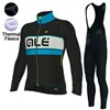 2017 ALE BERING BLACK LIGHT BLUE Thermal Fleece Cycling Jersey Long Sleeve Ropa Ciclismo Winter and Cycling bib Pants ropa ciclismo thermal ciclismo jersey thermal XXS