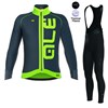 2017 ALE GRAPHICS PRR ARCOBALENO BLUE GREEN Thermal Fleece Cycling Jersey Long Sleeve Ropa Ciclismo Winter and Cycling bib Pants ropa ciclismo thermal ciclismo jersey thermal XXS