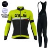 2017 ALE PRR TIRRENO LS BLACK YELLOW Thermal Fleece Cycling Jersey Long Sleeve Ropa Ciclismo Winter and Cycling bib Pants ropa ciclismo thermal ciclismo jersey thermal