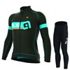 2017 ALE ADRIATICO LS BLACK LIGHT BLUE Cycling Jersey Long Sleeve and Cycling Pants Cycling Kits XXS