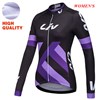 Women's Liv Black and Purple Thermal Fleece Cycling Jersey Ropa Ciclismo Winter Long Sleeve Only Cycling Clothing cycle jerseys Ropa Ciclismo bicicletas maillot ciclismo S