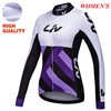 Women's LIV White and Purple High Quality Thermal Fleece Cycling Jersey Ropa Ciclismo Winter Long Sleeve Only Cycling Clothing cycle jerseys Ropa Ciclismo bicicletas maillot ciclismo S