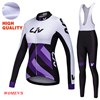 WOMEN'S LIV White and Purple High Quality Thermal Fleece Cycling Jersey Long Sleeve Ropa Ciclismo Winter and Cycling bib Pants ropa ciclismo thermal ciclismo jersey thermal