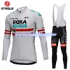 2018 BORA Cycling Jersey Long Sleeve and Cycling bib Pants Cycling Kits Strap S