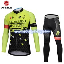 2018 HOLOWESKO CITADEL BMC Fluo Cycling Jersey Long Sleeve and Cycling Pants Cycling Kits S
