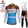 2018 AG2R Thermal Fleece Cycling Jersey Long Sleeve Ropa Ciclismo Winter and Cycling bib Pants ropa ciclismo thermal ciclismo jersey thermal S