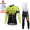 2018 HOLOWESKO CITADEL BMC Fluo Thermal Fleece Cycling Jersey Long Sleeve Ropa Ciclismo Winter and Cycling bib Pants ropa ciclismo thermal ciclismo jersey thermal S