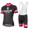 2018 Bianchi Nevola Women Cycling Jersey Maillot Ciclismo Short Sleeve and Cycling bib Shorts Cycling Kits Strap cycle jerseys Ciclismo bicicletas XS