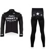 2010 johnnys Thermal Fleece Cycling Jersey Long Sleeve and Cycling Pants S