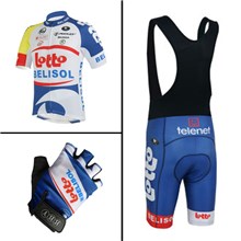 2013 lotto Cycling Jersey+bib Shorts+Gloves